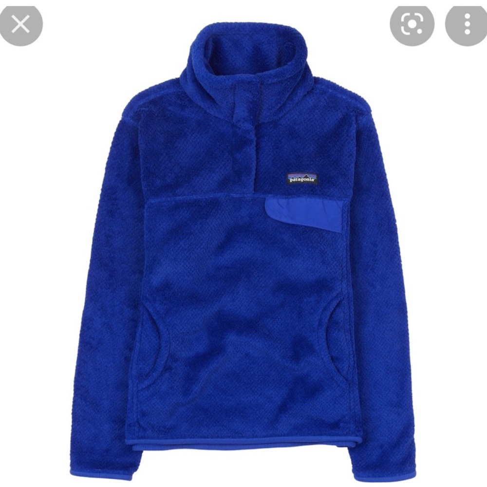 Patagonia ReTool fleece in royal blue.